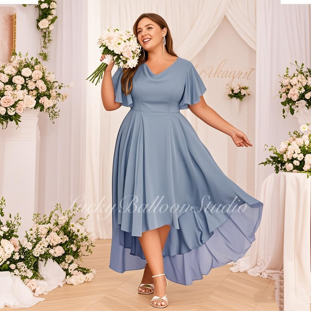 princess polly baby blue dress How to Choose the Perfect Bridesmaid Dress for Plus - Size Figures main image 0