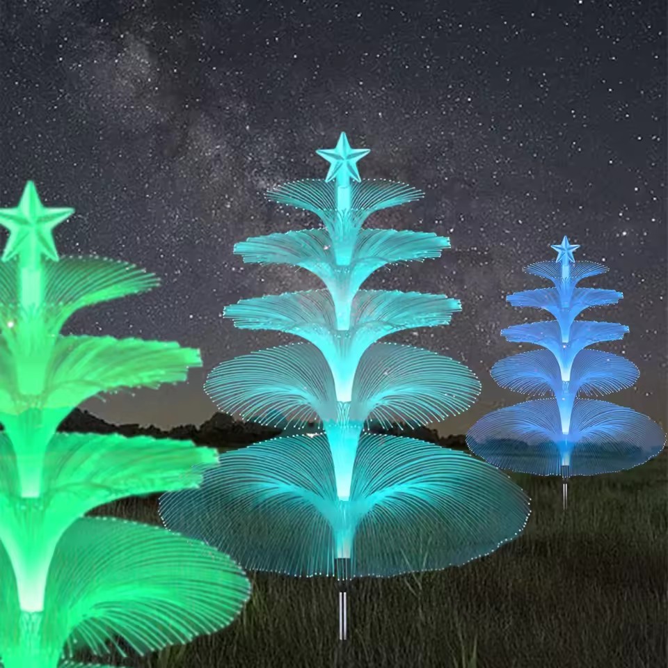 Five-Layer Solar Fountain Jellyfish Lantern Color-Changing Christmas ...