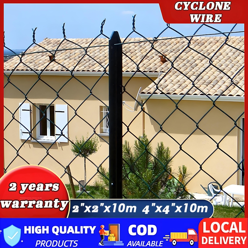 10m LENGTH Galvanized Cyclone Wire Fence, Wire Fence for Backyard ...
