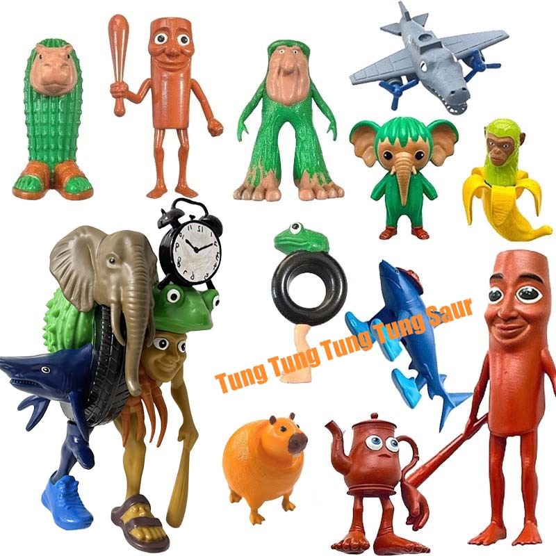 Brainrot italien AI animaux Tung Tung Tung Sahur Figure Tralalelo