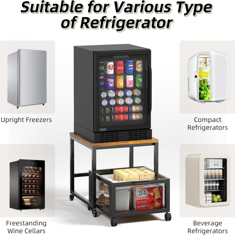 Mini Refrigerator Rack Stand Refrigerator Trolley Storage Rack With ...