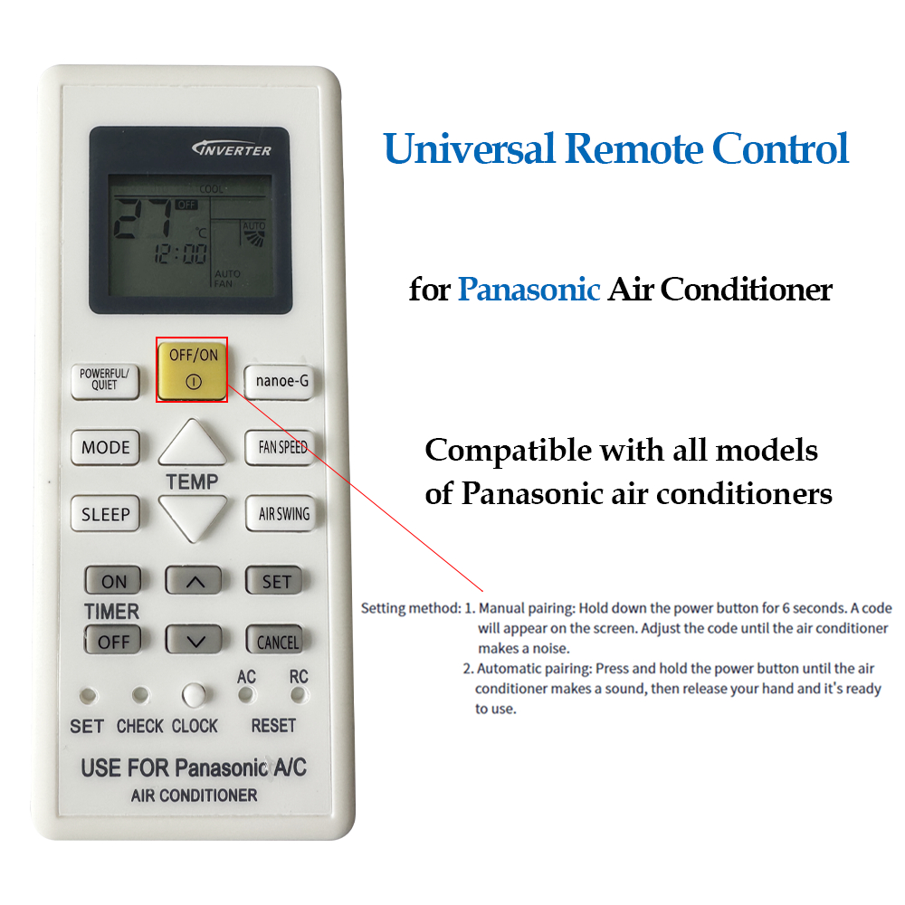 ALANK Use for New Panasonic Universal Air Conditioner Remote Control ...