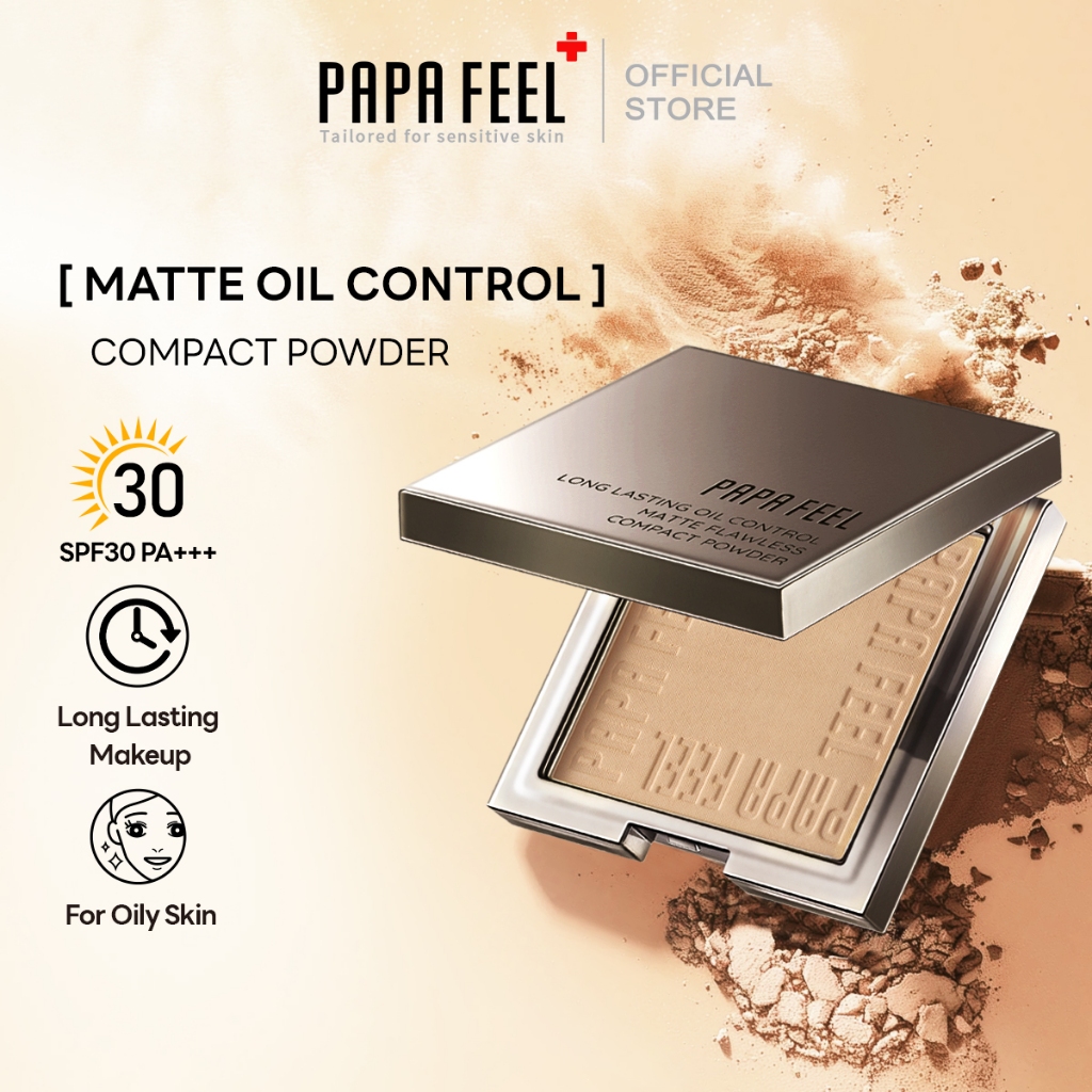 PAPA FEEL [FDA] LONG LASTING OIL CONTROL MATTE FLAWLESS COMPACT POWDER ...