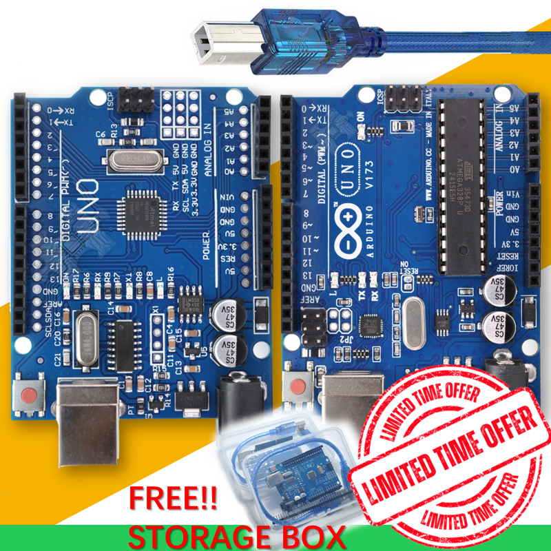 ENGLAB★ UNO R3 Development Board, Arduin UNO R3 With USB Cable & Case ...