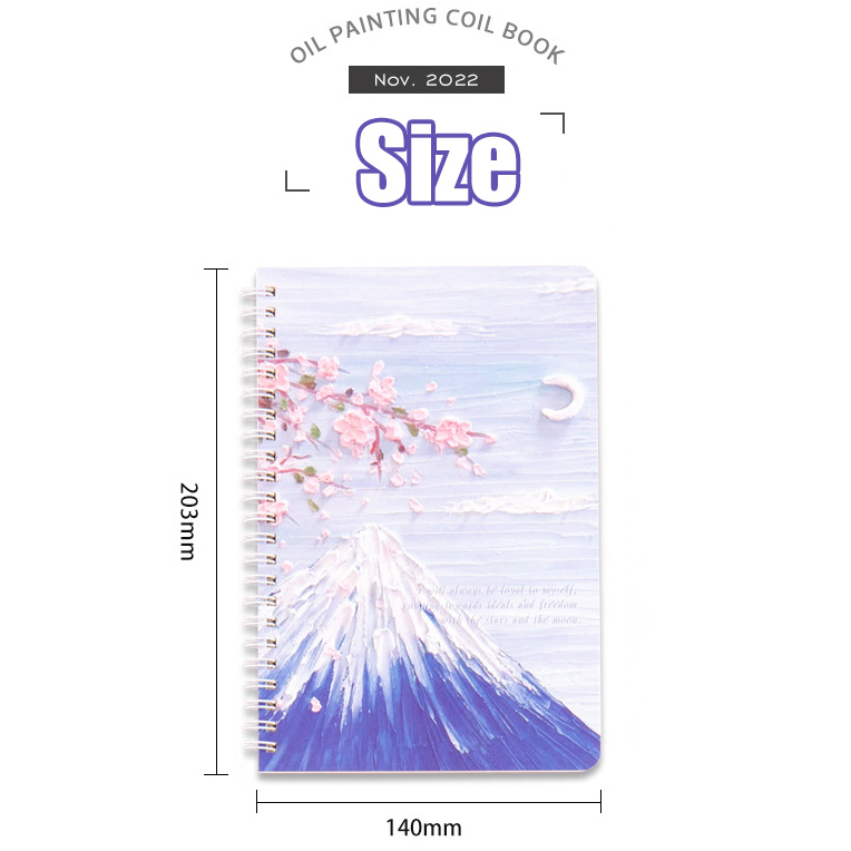 A5 Oil Painting Coil Notepad Flip Spiral Notebook ins Style Landscape ...