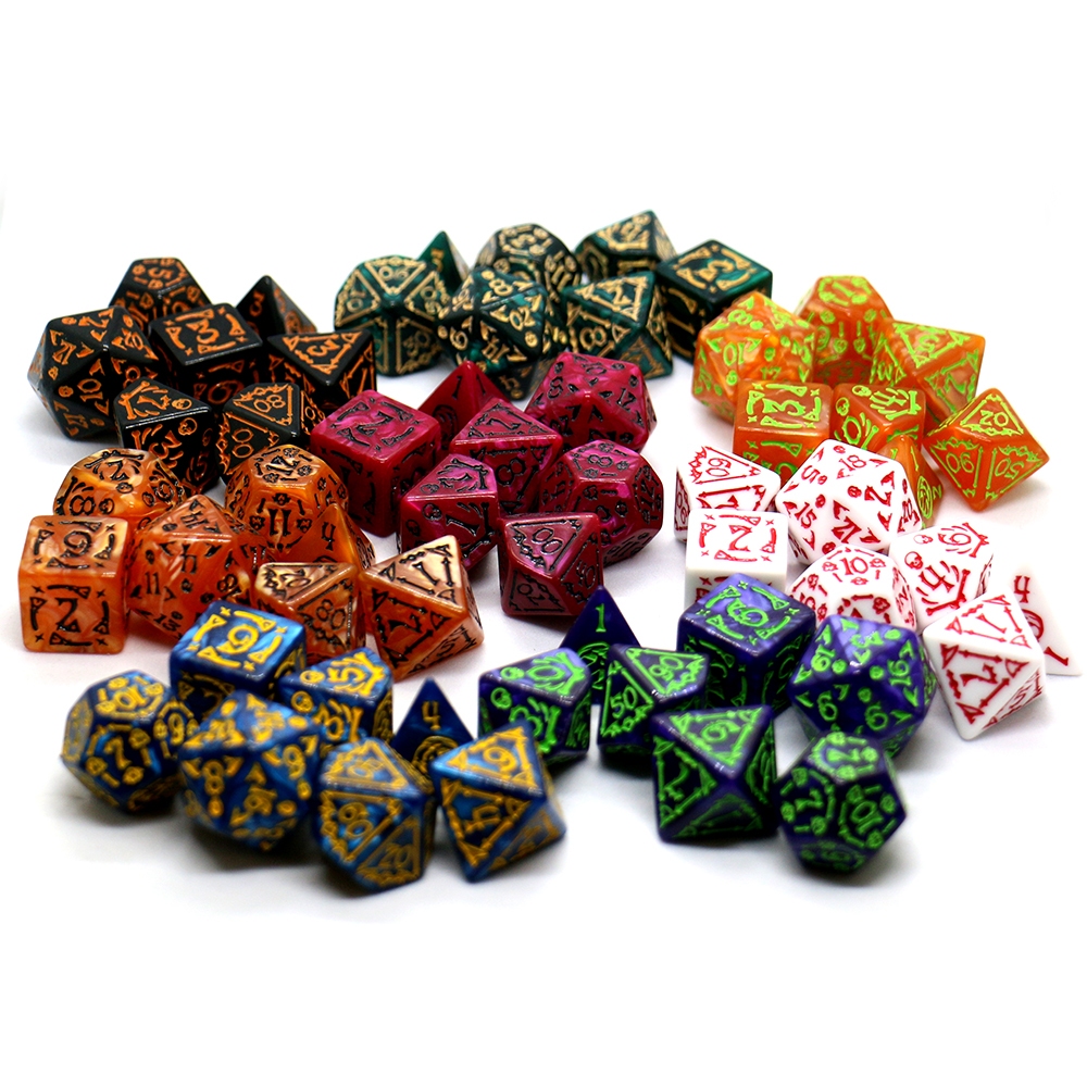 7pcs Set Relief Halloween Pattern Board Game Dice Set, DND Game Dice ...