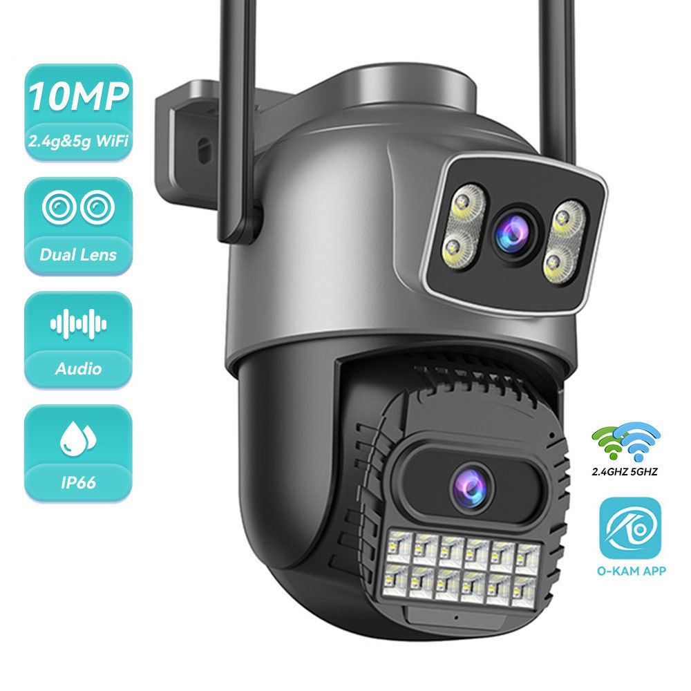 Hamrol 10MP Dual Lens PTZ WiFi Camera 5G&2.4GHz AI Motion Detection ...
