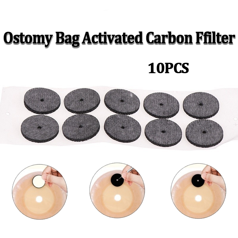 10PCS Ostomy Bag Activated Carbon Ffilter Sheet Supplies Sheet to ...