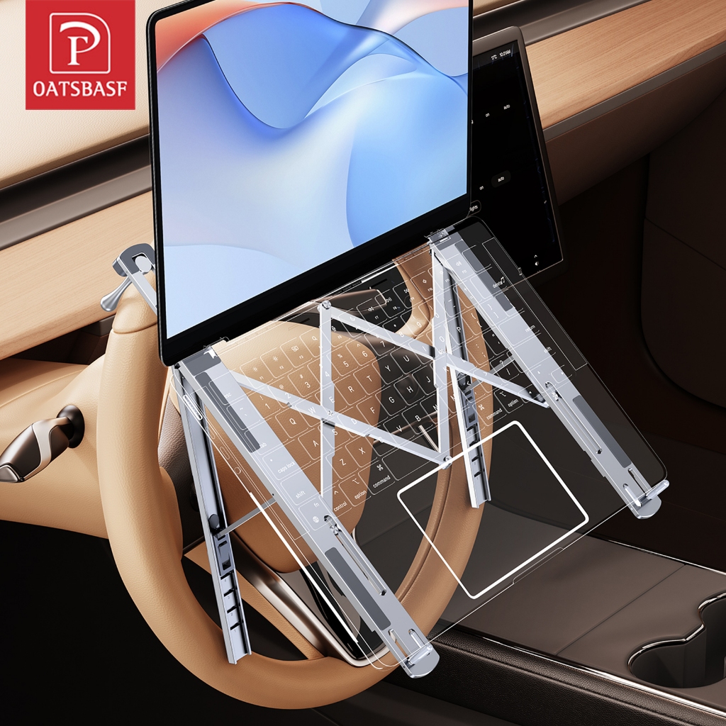 OATSBASF Metal Foldable Car Steering Wheel Laptop Stand Adjustable ...
