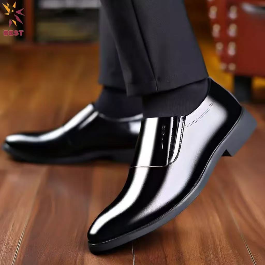 COD】BEST Men Leather Shoes Business Formal Shoes Casual Soft