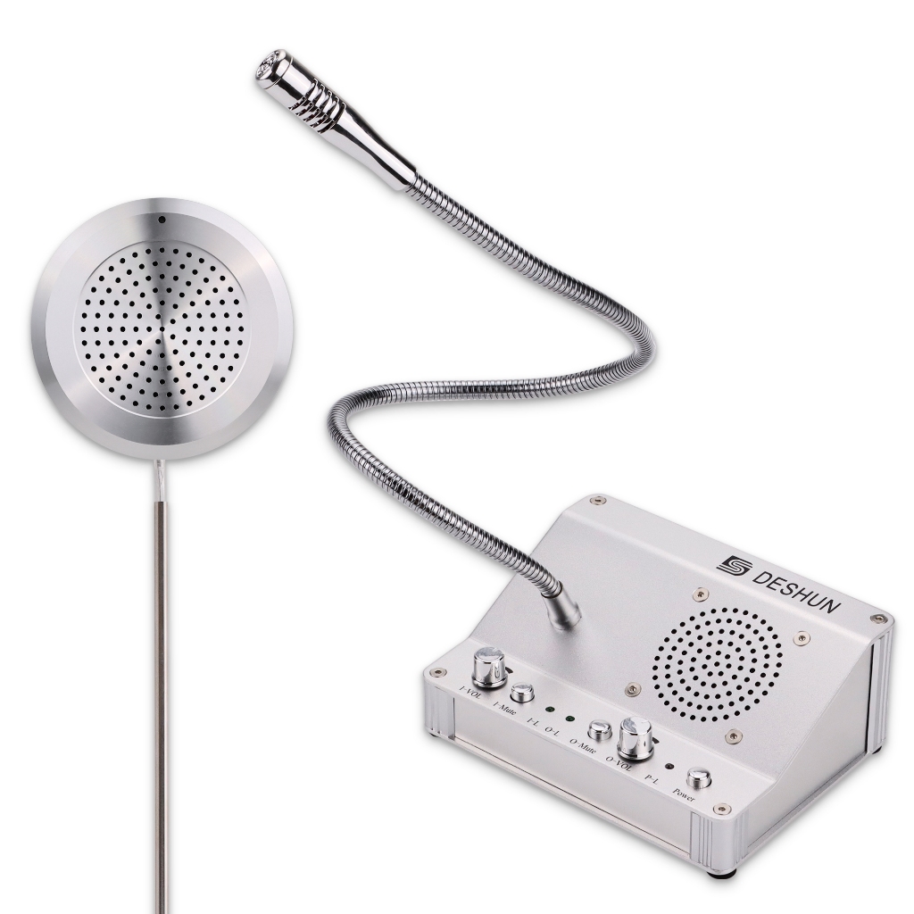 DESHUN Window intercom, Window Speakers, Dual-Way Window Counter ...