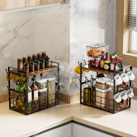 2 Layer Bar Storage Rack Countertop Storage Rack Suitable For Home ...