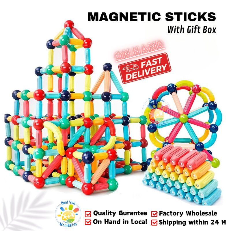 DIY Magnetic Sticks 3D Building Blocks Magnetic Sticks Ball Toy Set ...