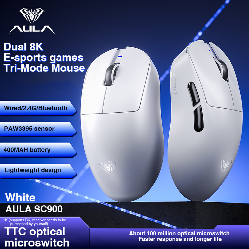AULA SC900 Wireless Mouse Lightweight Esports Tri-Mode 6-level DPI ...