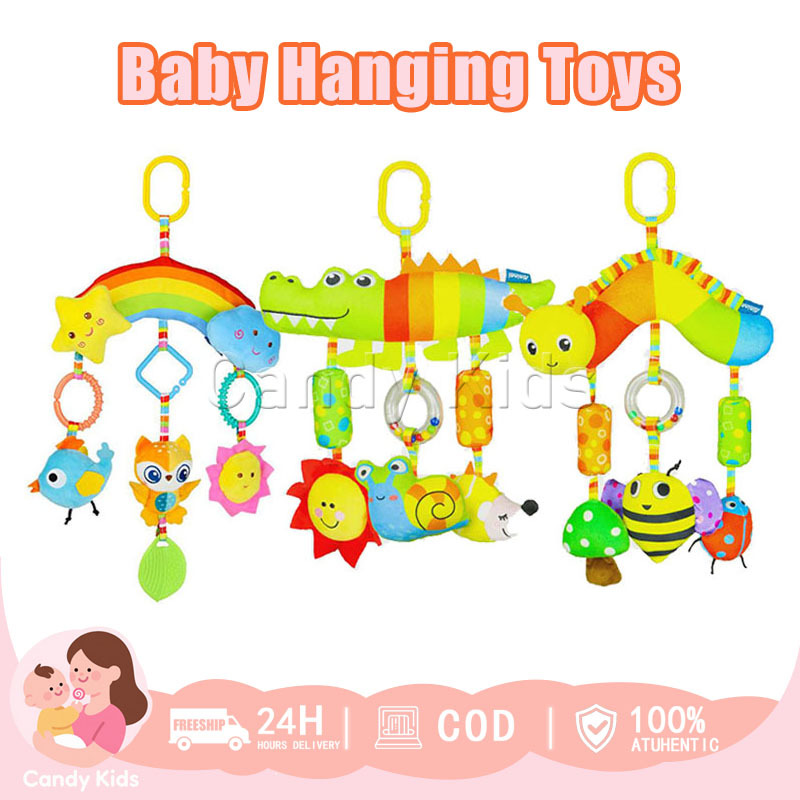 Baby Hanging Rattle Toys Colorful Animal Teether Crib Car Seat Stroller ...
