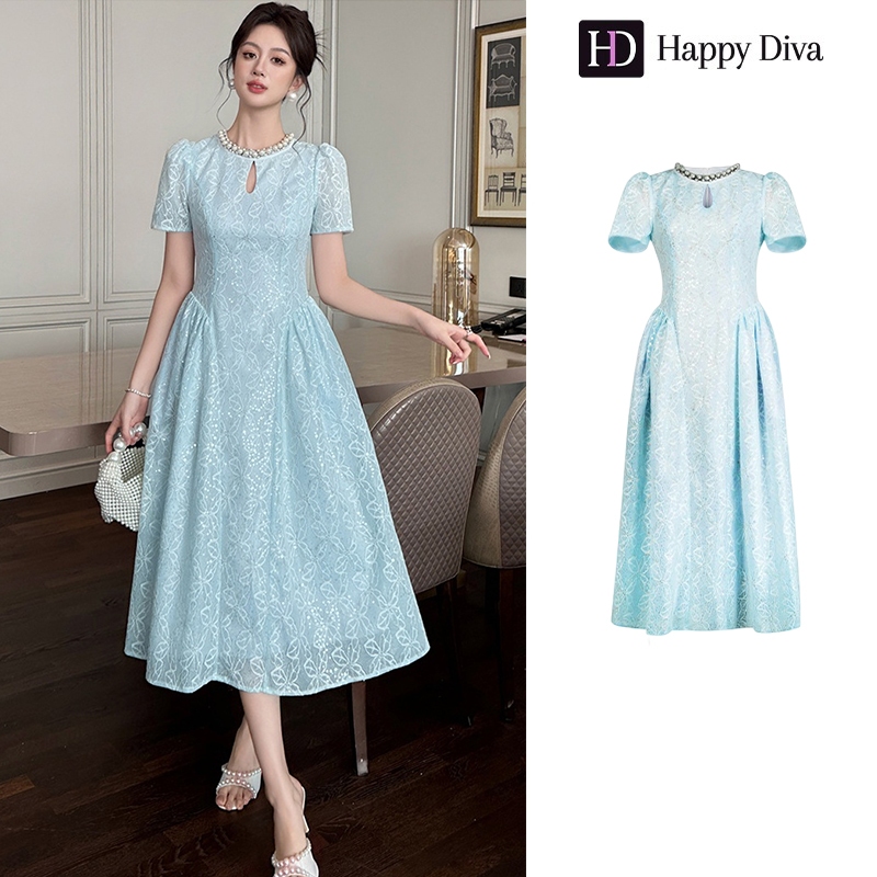 (Free Shipping)Happy Diva Women's Light Blue Lace Maxi Dress - Princess ...