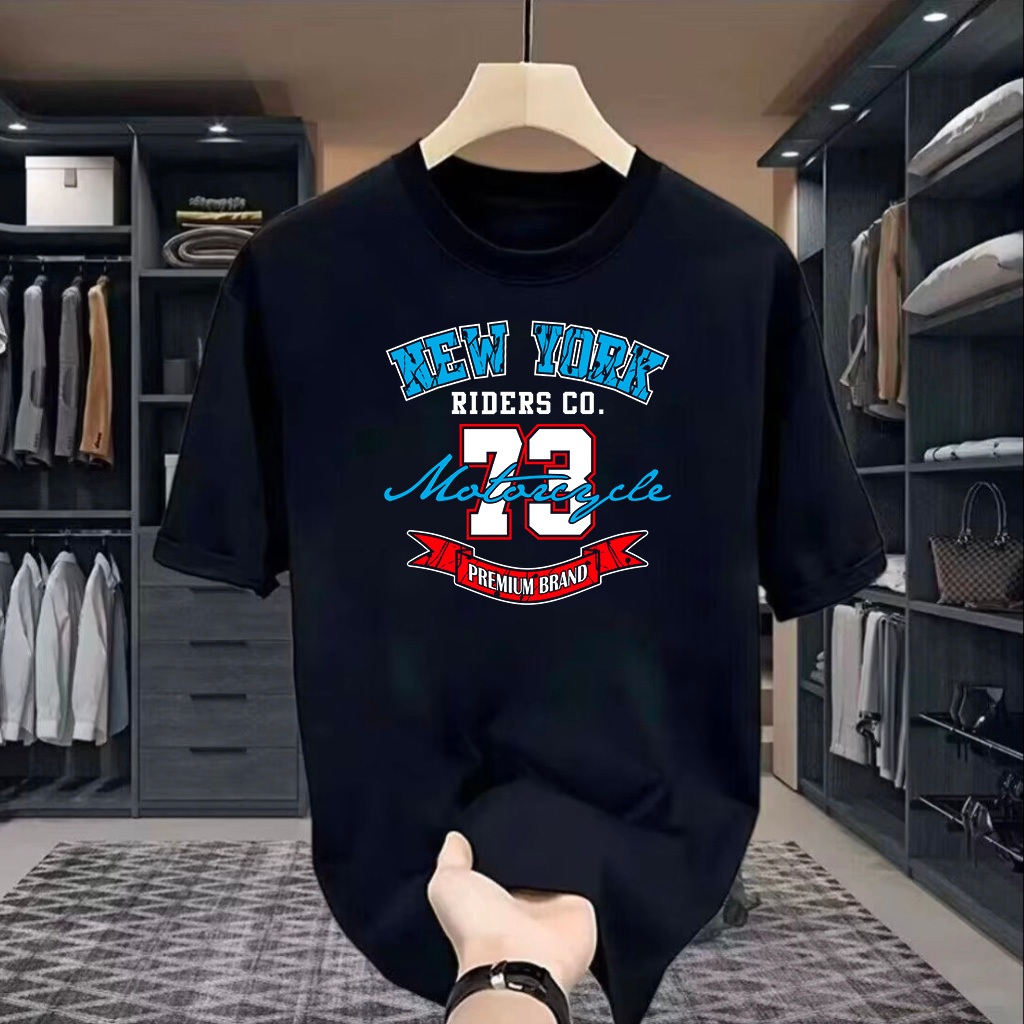 [Buy 2 Get 1 Free] Pure cotton American retro NEW YORK RIDERS CO.73 ...