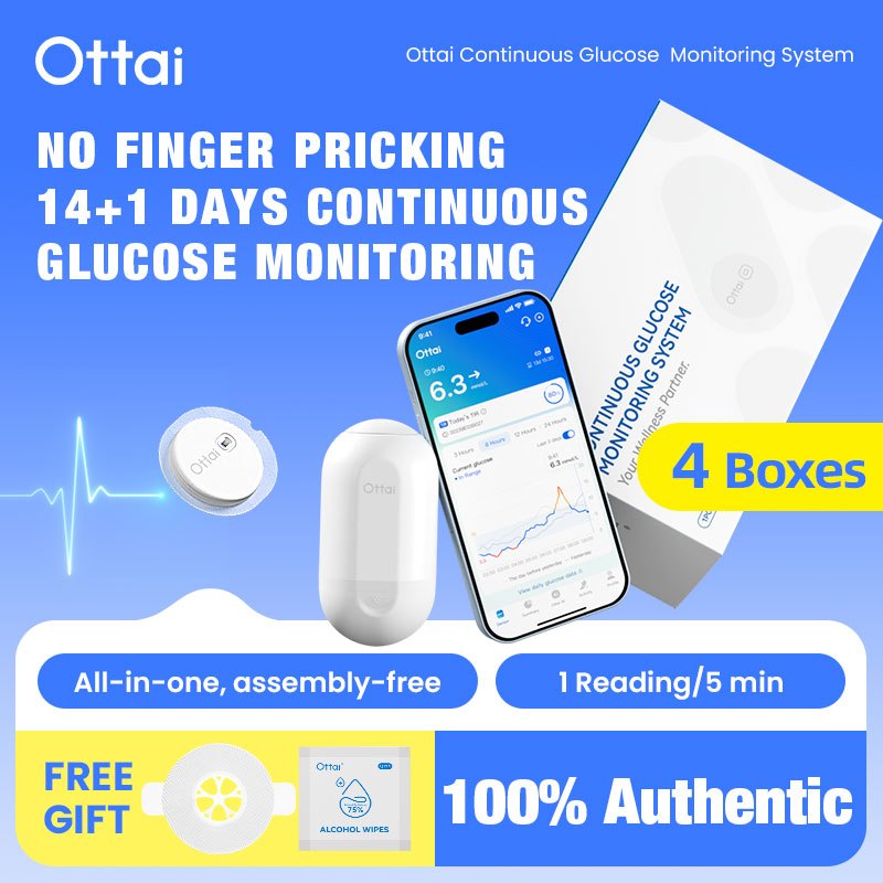 Ottai 4 Full Sets CGM Health Accessories Diabetes Glucose Sensor No ...