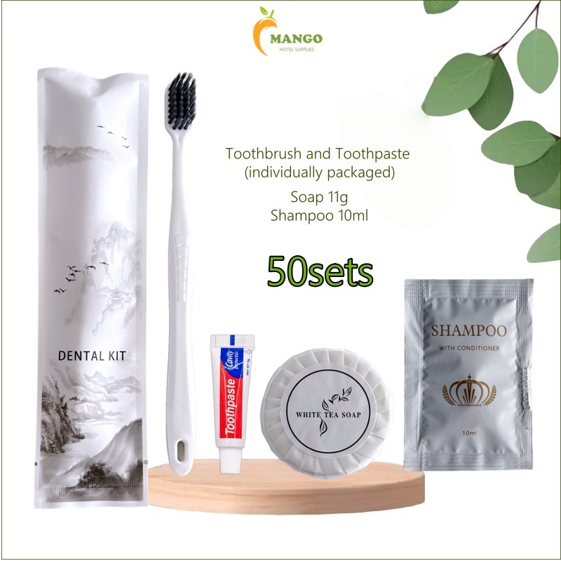 50sets Hotel dental kit with toothbrush, toothpaste, soap, shampoo ...