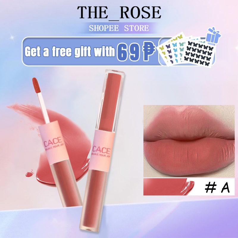 2 In 1 Liptint Set Double Head Matte Glossy Lipstick Waterproof Velvet ...
