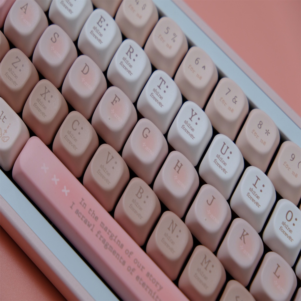 Romantic Pink Keycaps 126 Key PBT Material MOA Profile for CHERRY MX ...