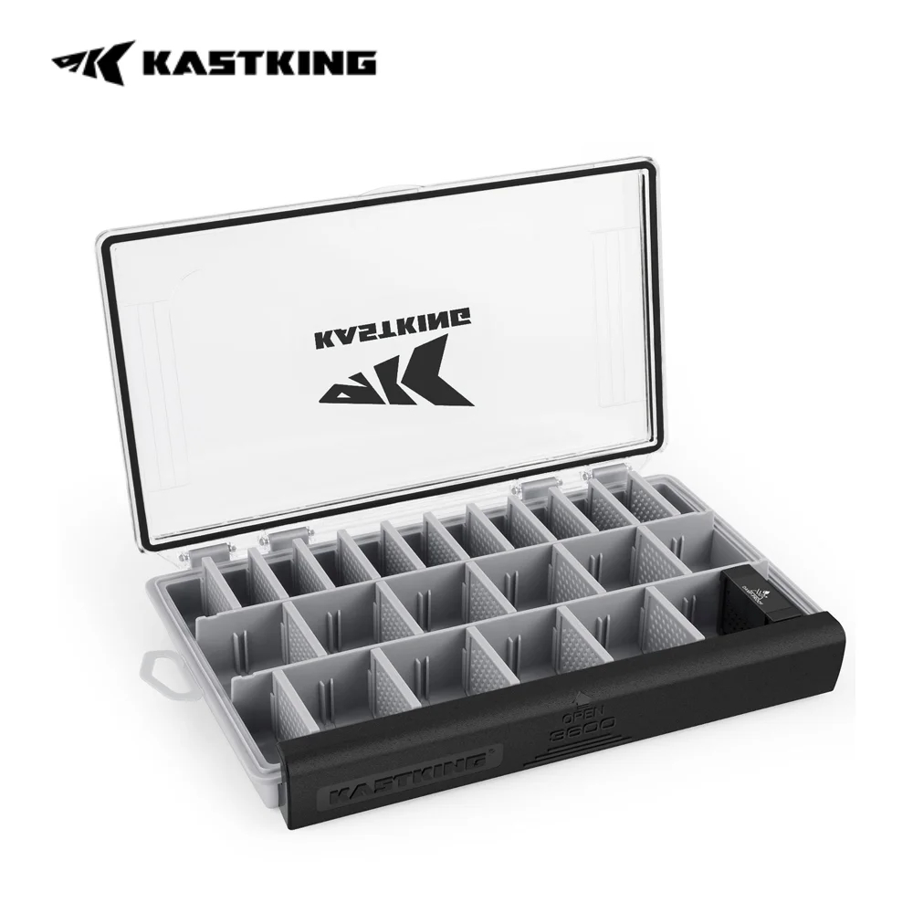 KastKing HyperSeal Waterproof Tackle Box - 3600/3700 Size, Adjustable Dividers, One-Hand Open, For Lure & Tackle Storage
