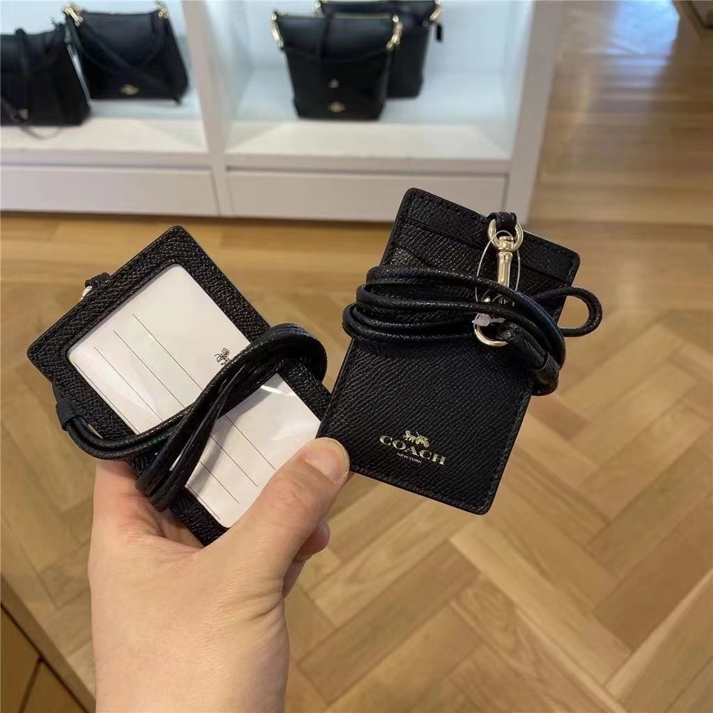 Work Permit Leather Card Holder Factory Badge Work Tag Sling Bus Sling ...