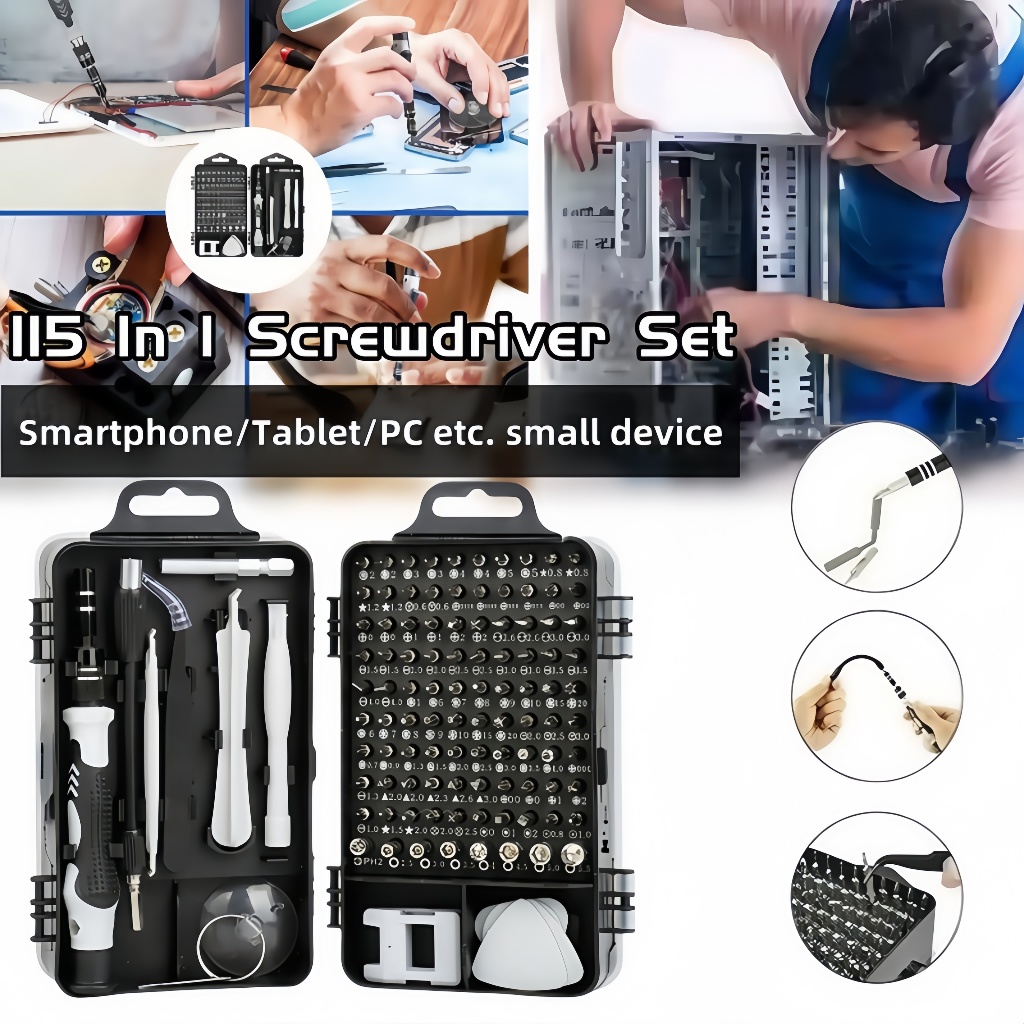 115 in 1 Laptop Precision Screwdriver Set Mini Electric Computer PC ...