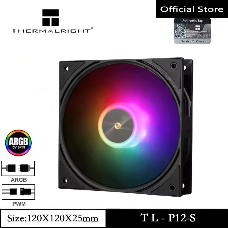 Thermalright TL-P12-S ARGB Case Fan Quiet 1500RPM 4PIN PWM CPU Fan ...