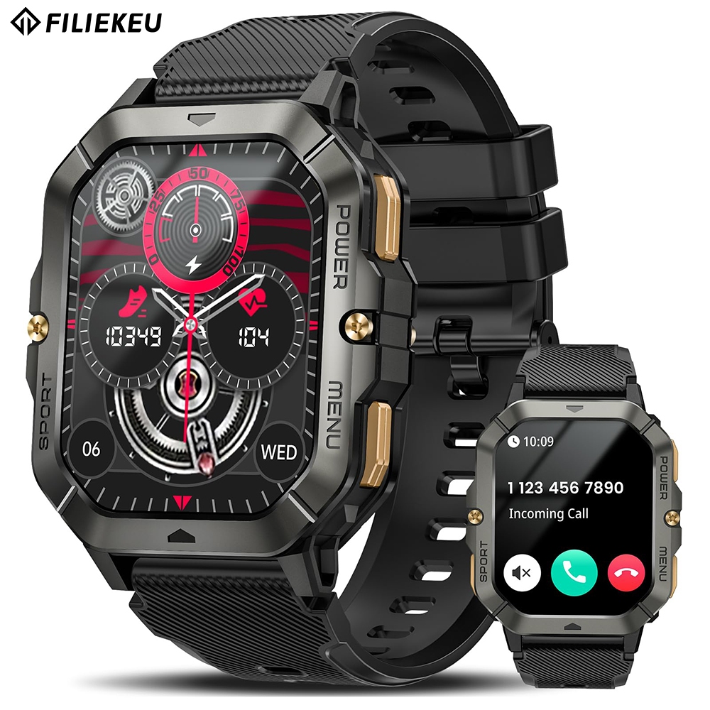 FILIEKEU military smart watch 50m waterproof anti-drop durable tactical  watch Outdoor sports smart watch for men