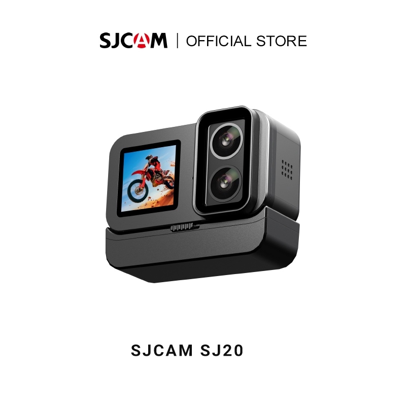 SJCAM SJ20 Action Camera 4K Con Doppio Obiettivo F2.0/F1.3 – 154° FOV, HDR, Stabilizzazione, Batteria 1850mAh, Zoom 8x E Kit Casco