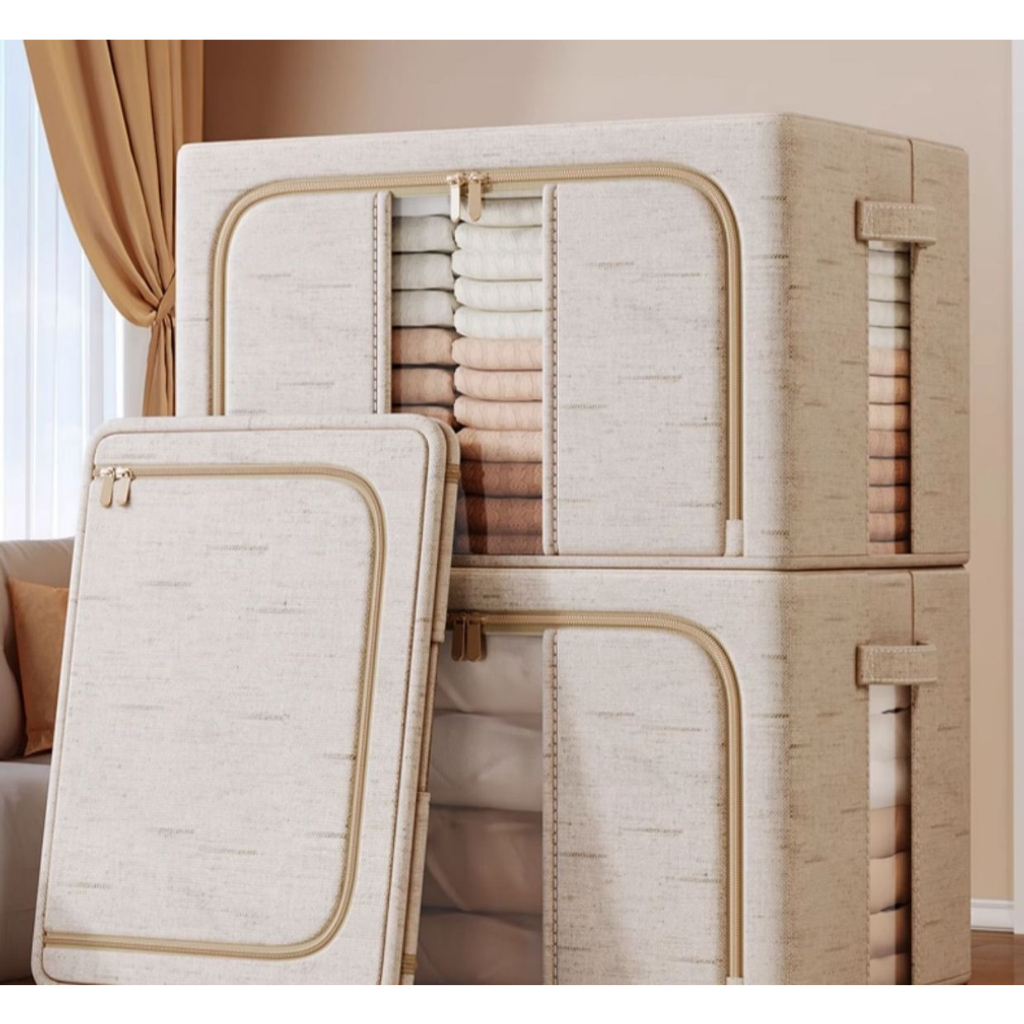 Collapsible Oxford cloth foldable storage box with double windows lid ...
