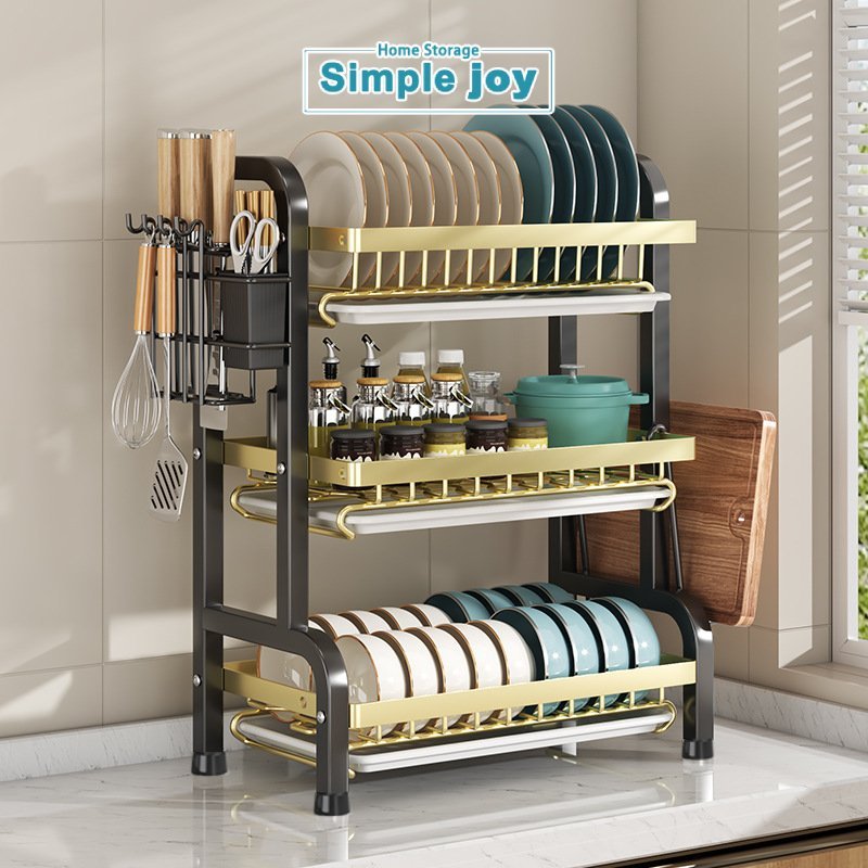 SimpleJoy Stainless Steel Dish Drainer Dish Drying Rack Plate Organizer ...