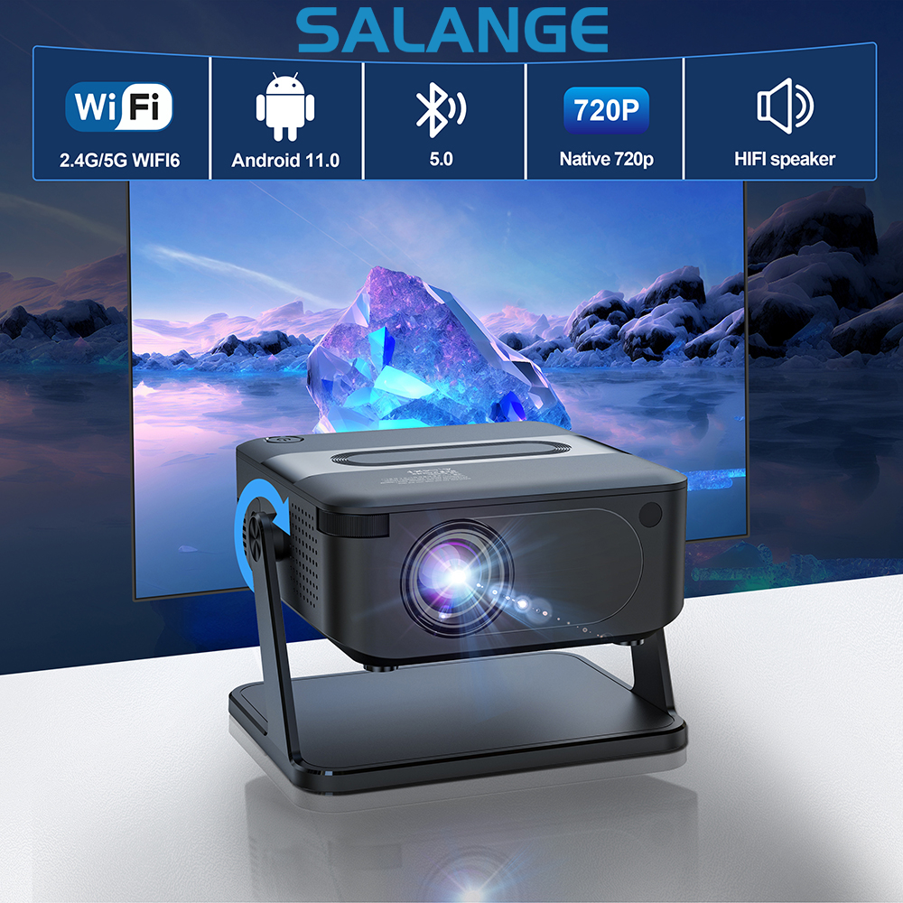 Salange HA109 Mini Projector Android11 WiFi6 BT5.0 280 ANSI 720P Built ...