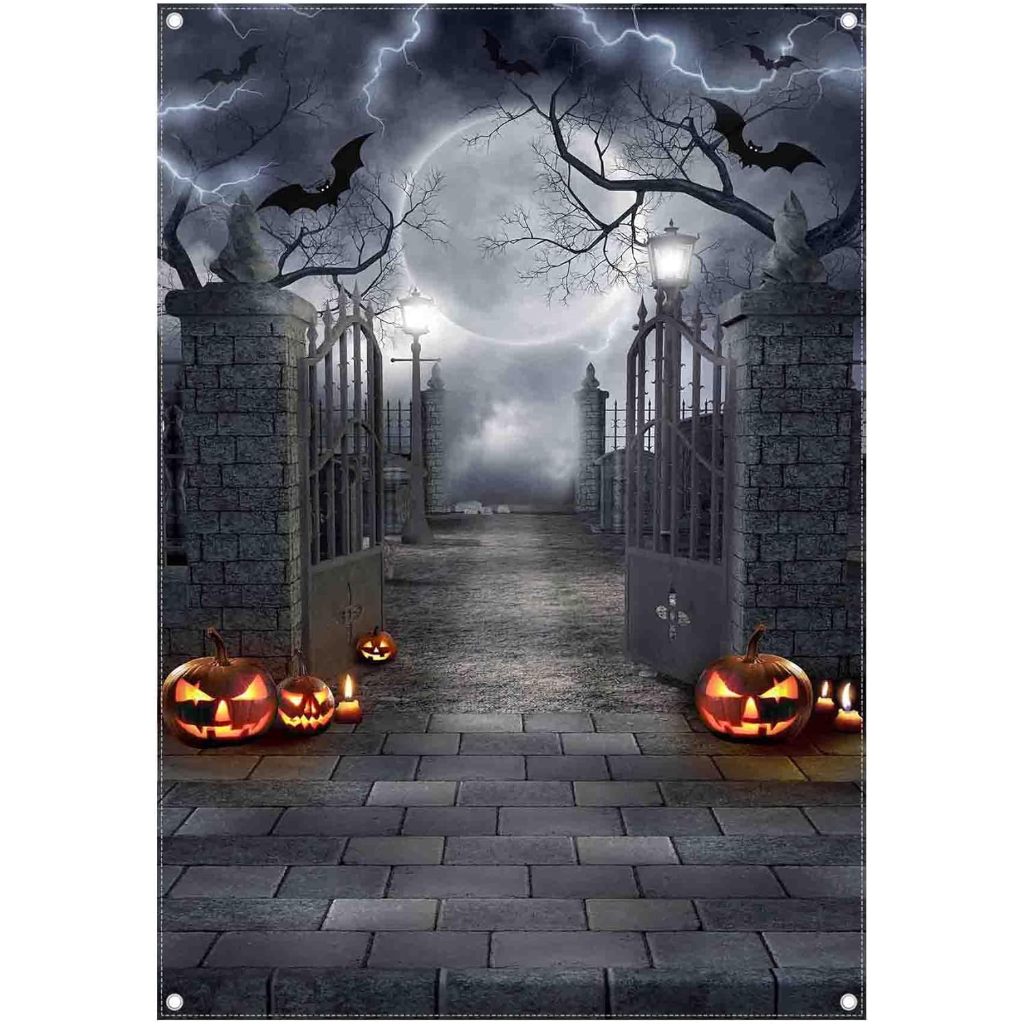 5X7FT Halloween Backdrops Horror Night Haunted House Photo Background