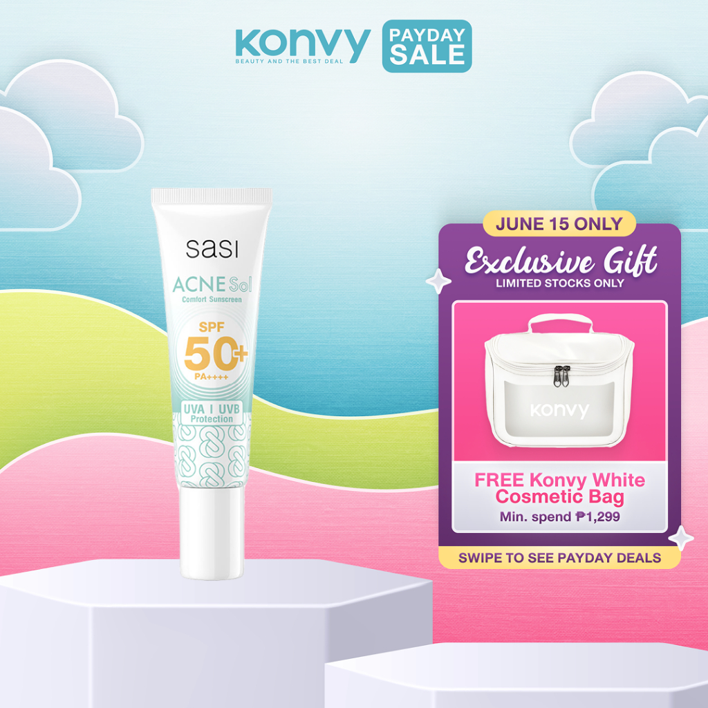 [Official] SASI Acne Sol Comfort Sunscreen SPF 50+ PA++++ 15ml (Acne ...