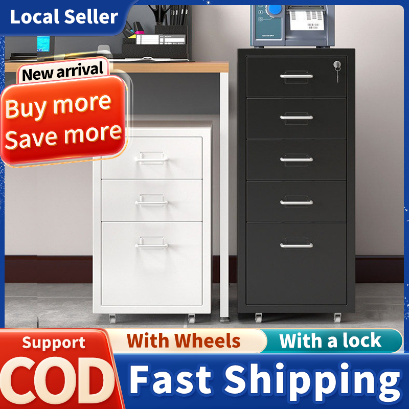 Metal File Cabinet with Locking Drawers & Wheels -Under-table drawer ...