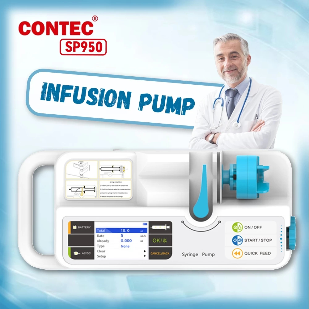 CONTEC Brand infusion Pump SP950 LCD real-time Alarm Rechargeable ...