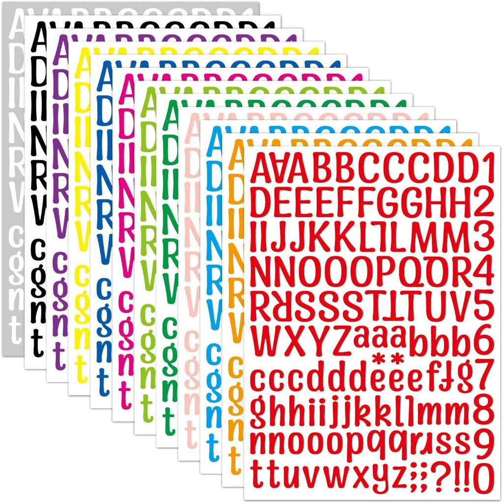 Letter Stickers 1 Sheets 1 Inches Alphabet Number Stickers Self ...