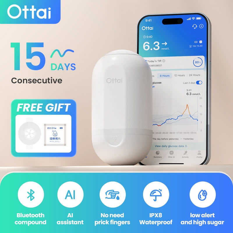 【Ready Stock】Ottai CGM Continuous Glucose Monitoring System No Sanning ...