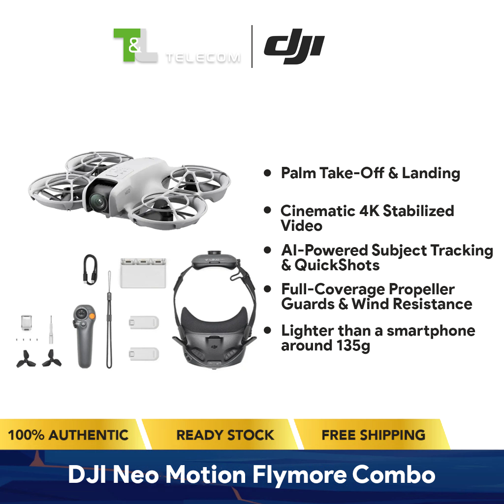 DJI NEO MOTION FLYMORE COMBO | 4K/30fps | 135g Ultra Light Weight ...