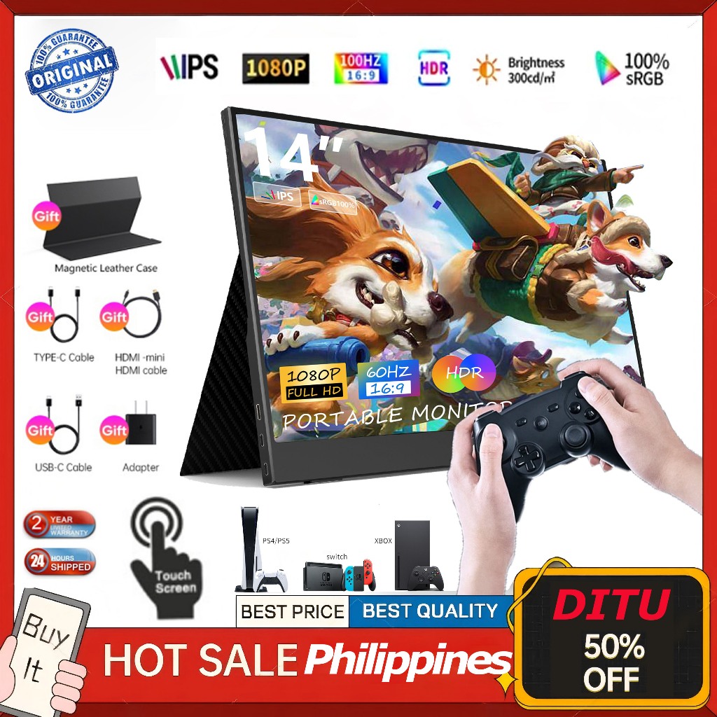 【Philippines In Stock】DITU New 15.6''inch HD Portable Touch Monitor ...