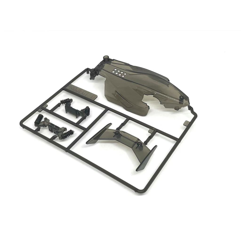 project D mini 4wd racing car Dual Ridge Jr cowl for SFM chassis clear ...