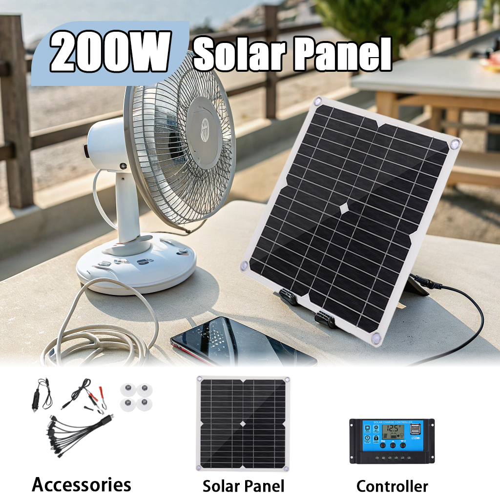 200W 400W Flexible Solar Panel 12V Battery Charger Dual USB With 100A ...