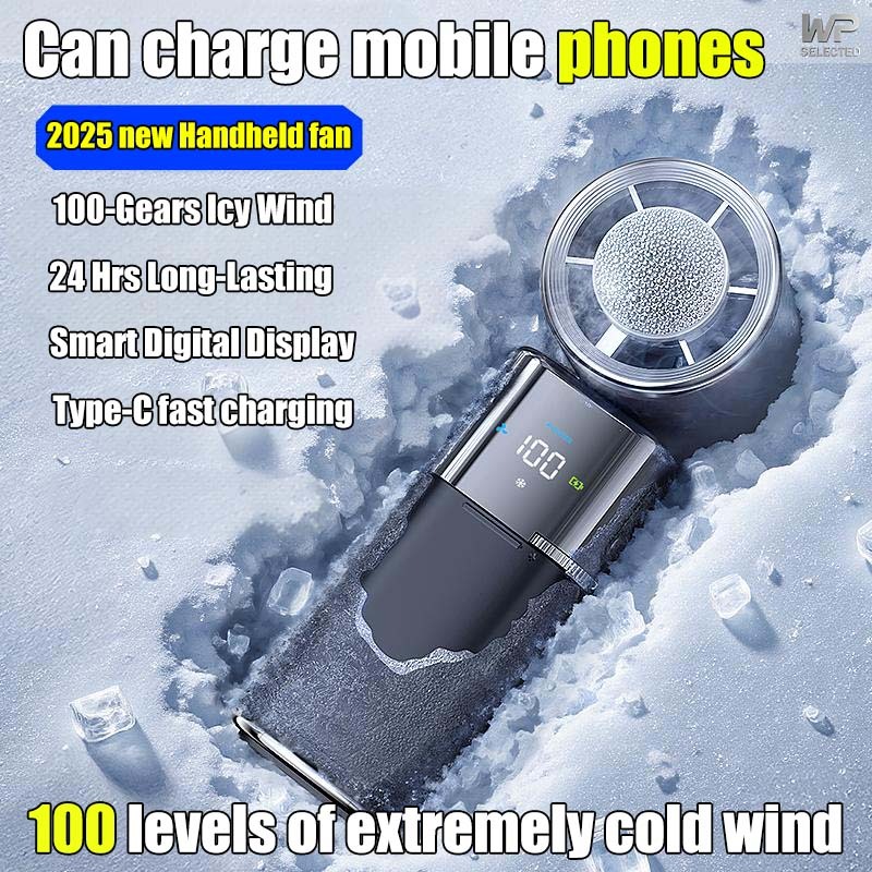 Mini Handheld fan 2000 mAh Turbo Mini Fan power bank Rechargeable ...
