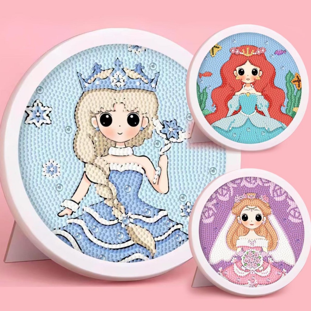 20×20cm Diamond Painting Cartoon Princess Patterns DIY Toys with Round ...