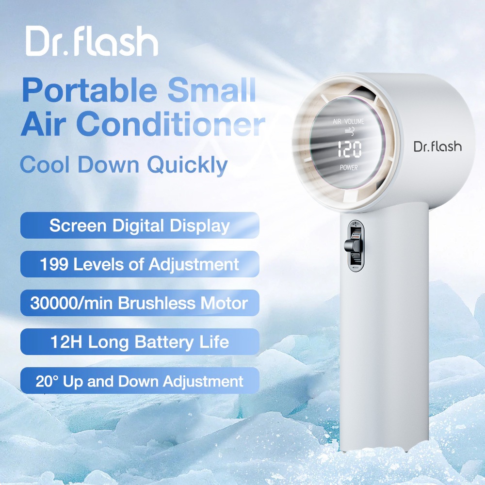 Dr.flash Handheld fan, Portable fan, 120 adjustable wind speeds ...