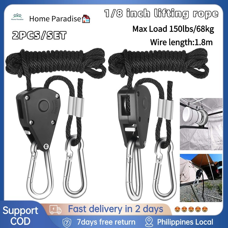 [Local delivery] Adjustable 1Pair Pulley Sling Lifting Rope Ratchet ...