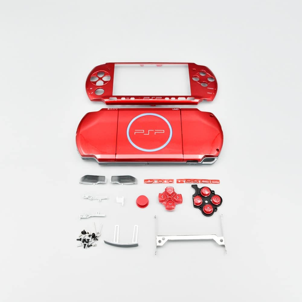 PSP 3000 Full Housing Shell Replacement - Blue Case Cover With Buttons & Screws