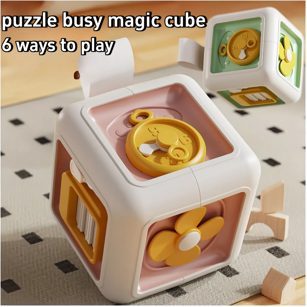 QiQi 6 in 1 Montessori Cube Toys Sensory Busy Board Baby Practice ...